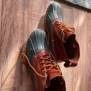 Womens ll bean duck boots leather upper